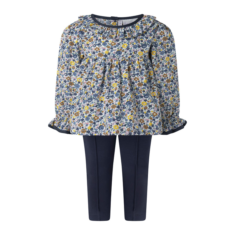 Floral Blouse & Leggings Set