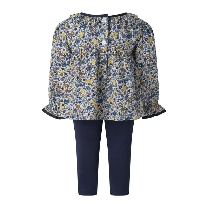 Floral Blouse & Leggings Set
