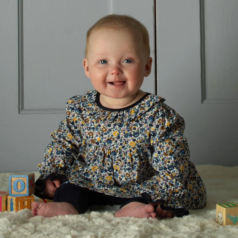 Floral Blouse & Leggings Set