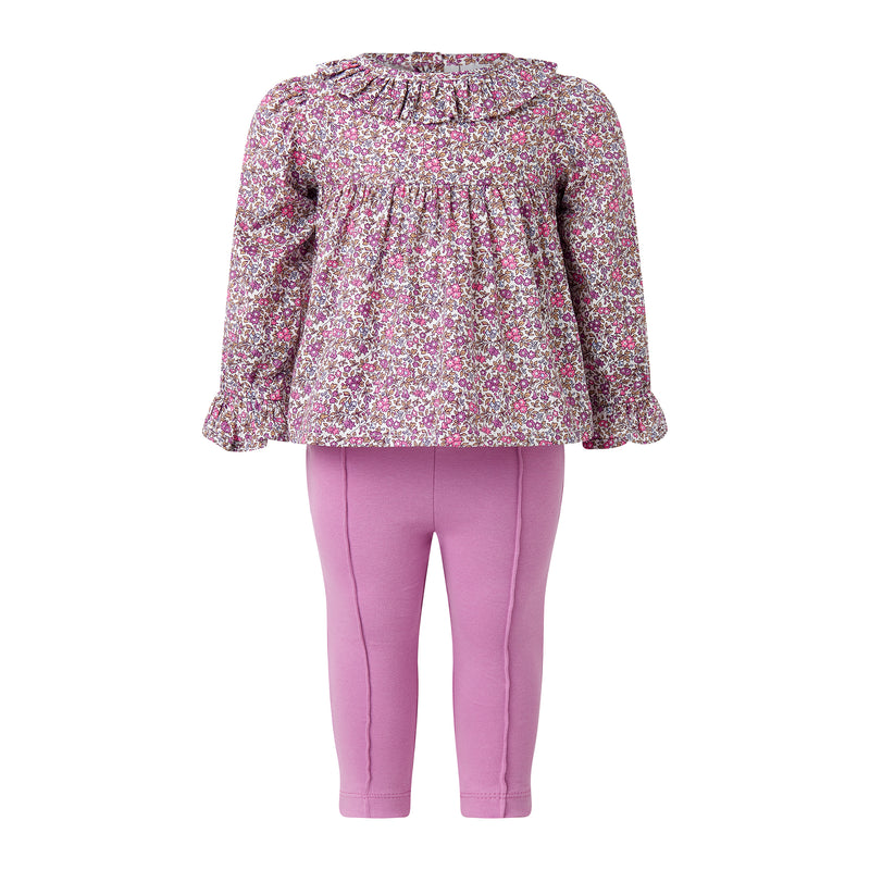 Floral Blouse & Leggings Set