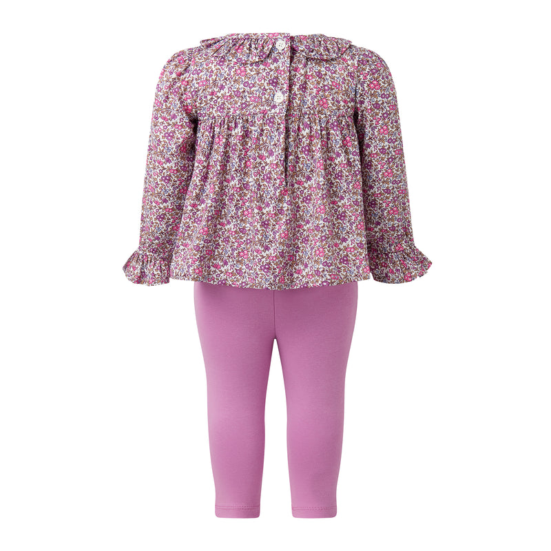 Floral Blouse & Leggings Set