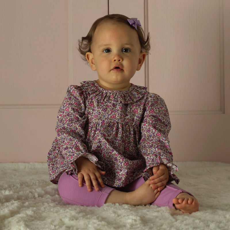 Floral Blouse & Leggings Set