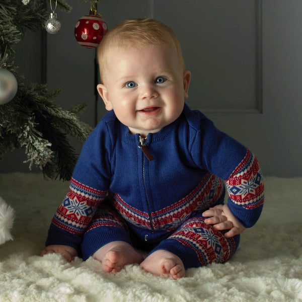 Navy Fairisle Knit Set