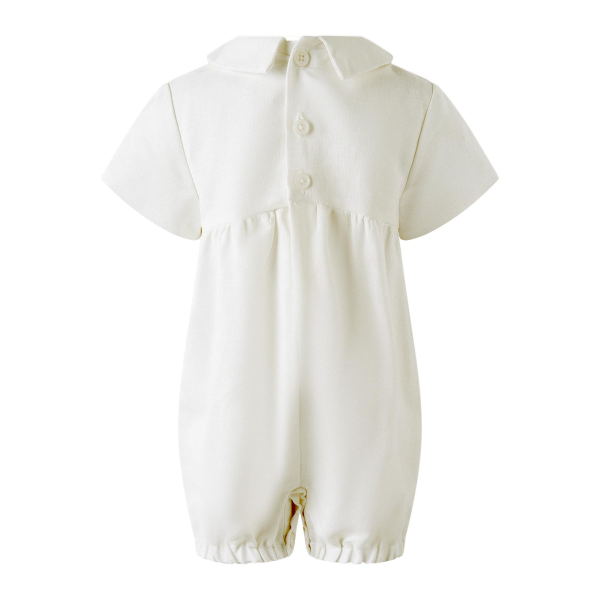 Linen Pleated Babysuit and Bonnet