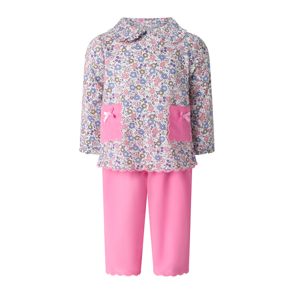 Floral Top & Pull-on Trousers Set