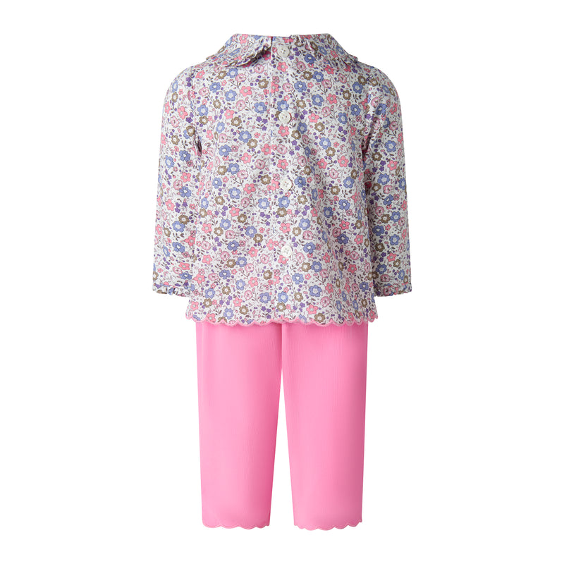 Floral Top & Pull-on Trousers Set