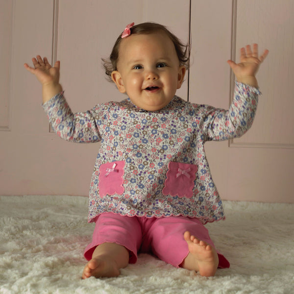 Floral Top & Pull-on Trousers Set