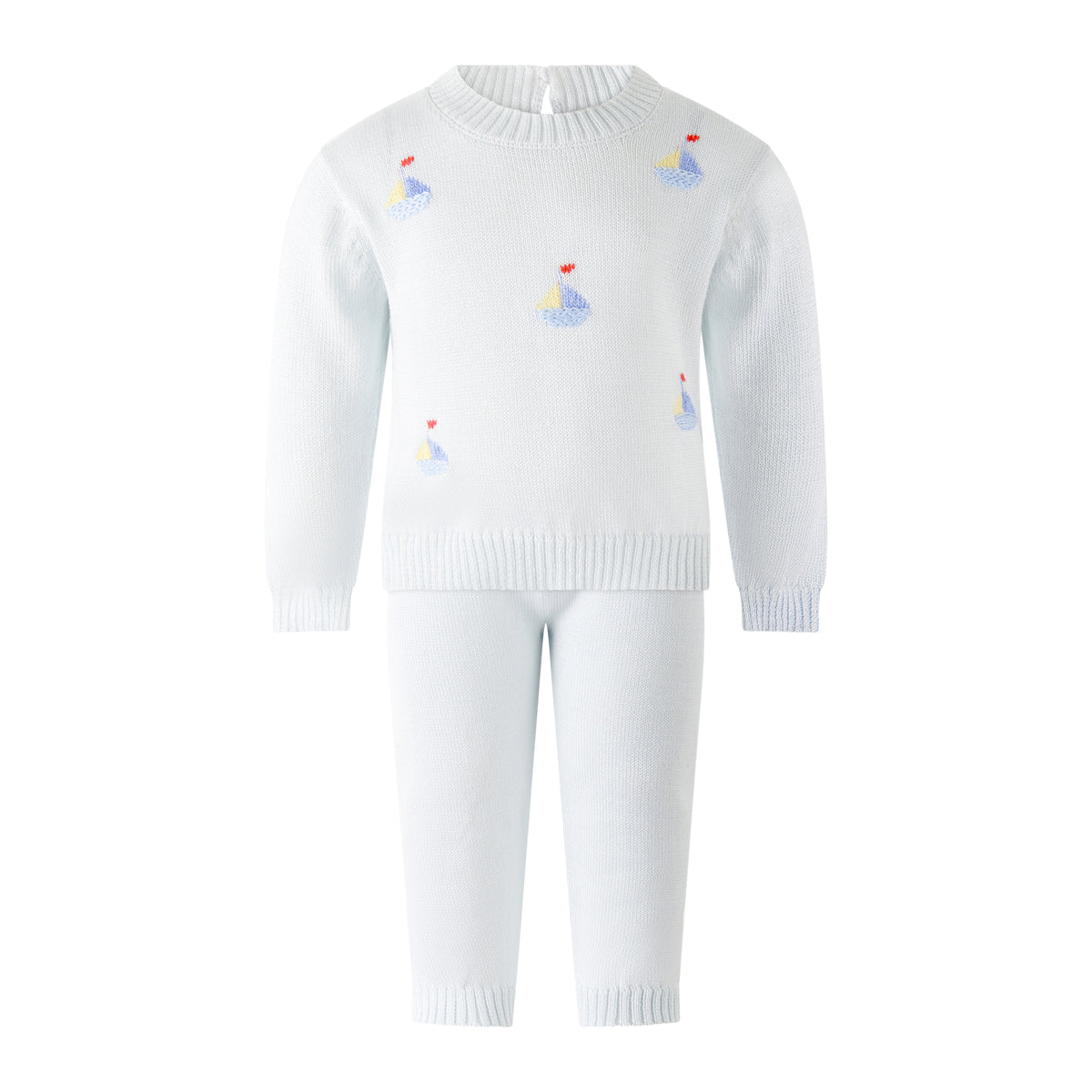 Crochet Sailboat Knit Set and Bonnet