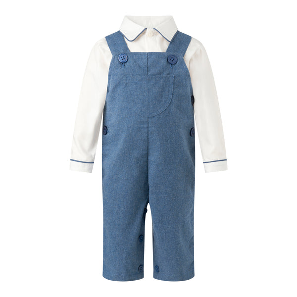 Blue Shirt & Dungaree Set