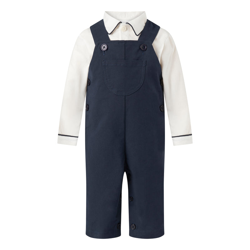 Navy Shirt & Dungaree Set