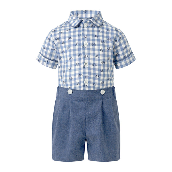 Gingham Shirt and Short Set