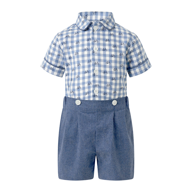 Gingham Shirt and Short Set