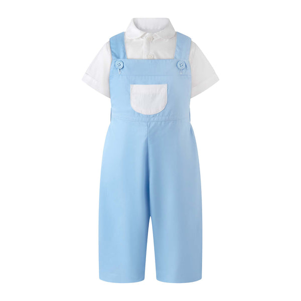 Swiss Dot Shirt & Dungaree Set