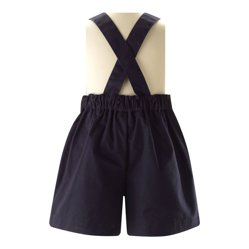 Navy Gingham Shirt & Dungaree Set