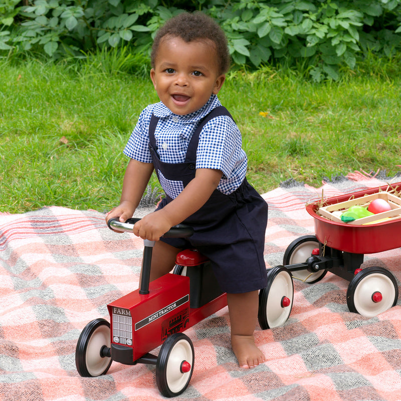Navy Gingham Shirt & Dungaree Set