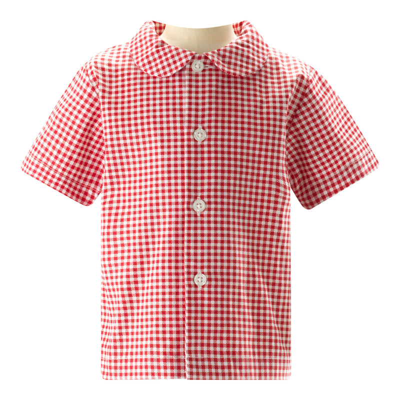 Red Gingham Shirt & Dungaree Set