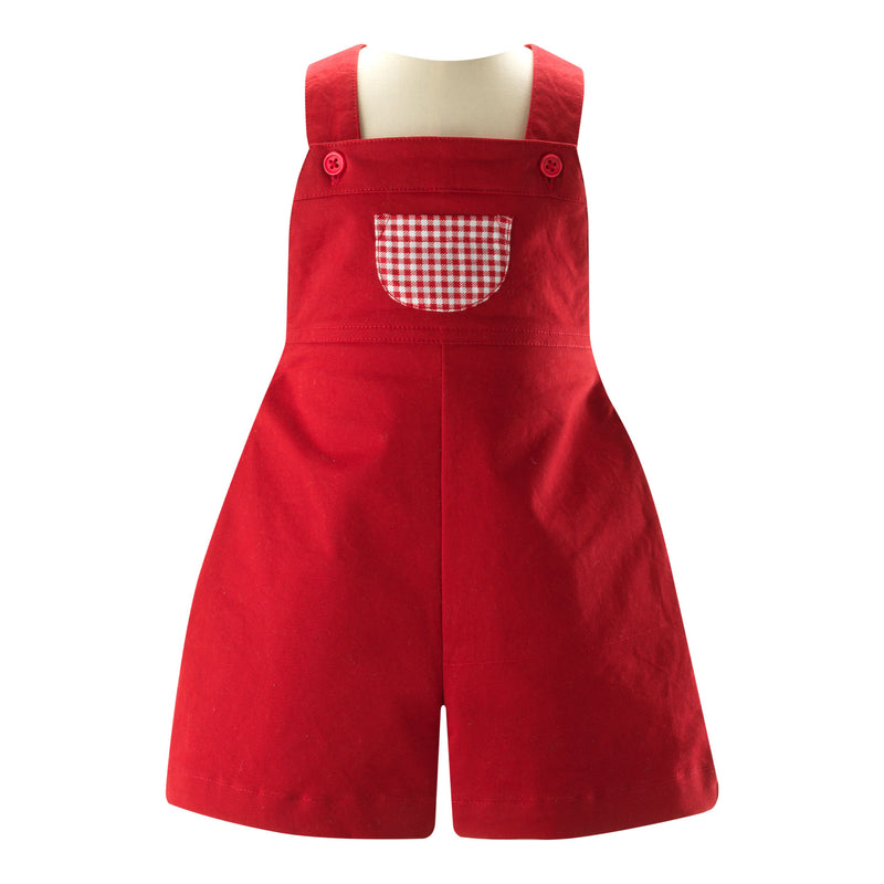 Red Gingham Shirt & Dungaree Set