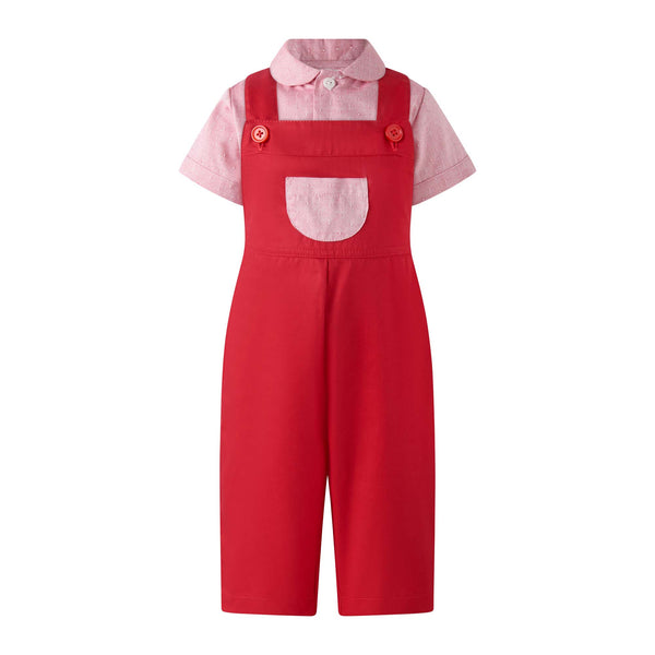 Swiss Dot Shirt & Dungaree Set