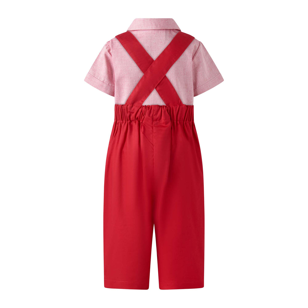 Swiss Dot Shirt & Dungaree Set