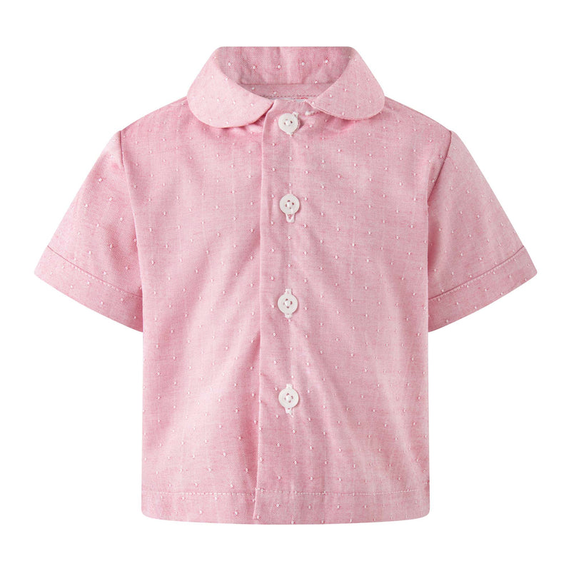 Swiss Dot Shirt & Dungaree Set