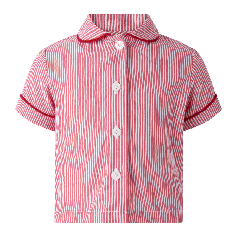 Red Stripe Shirt & Dungaree Set