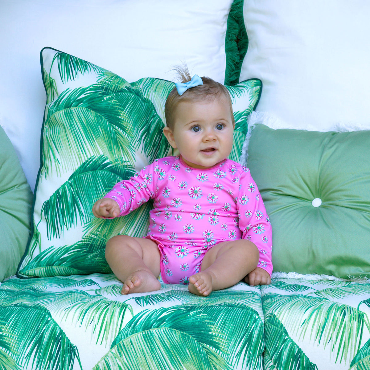 Pink Daisy Frill Rashguard