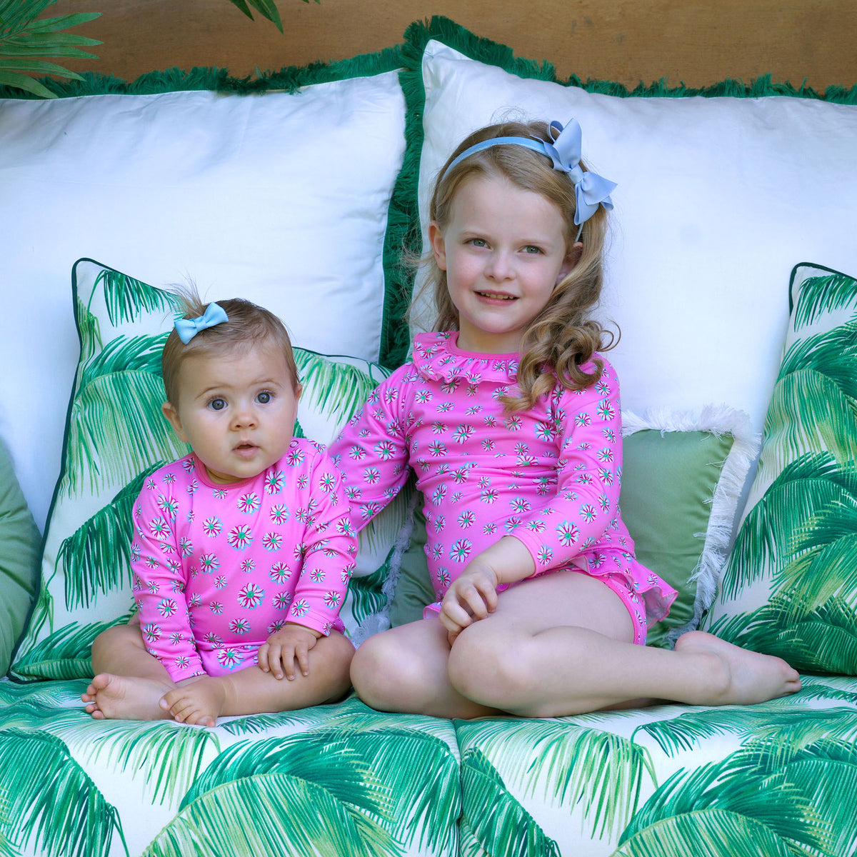 Pink Daisy Rashguard Set