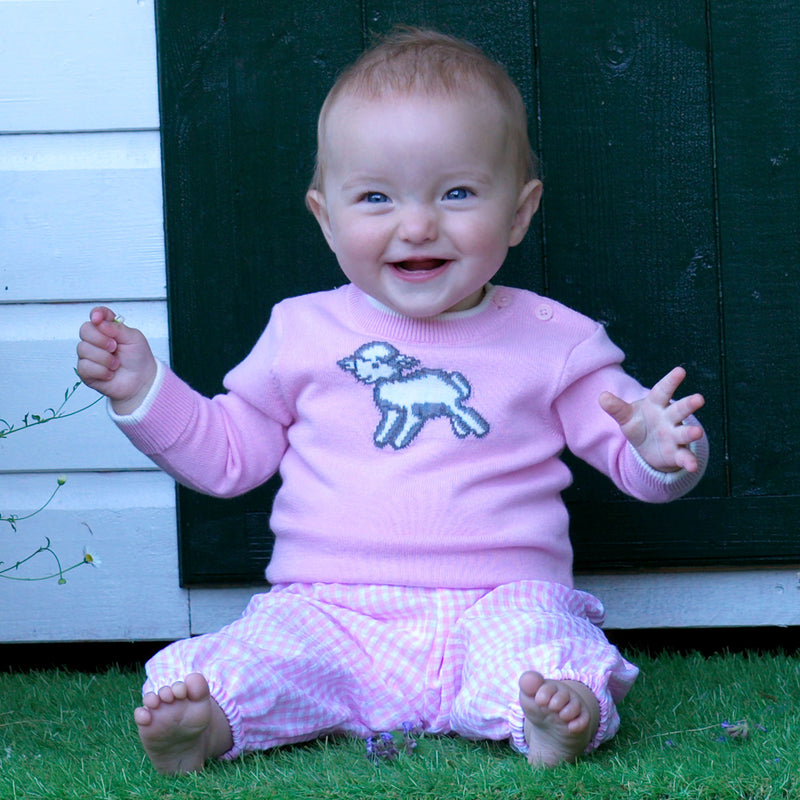Pink Gingham Lamb Gift Set