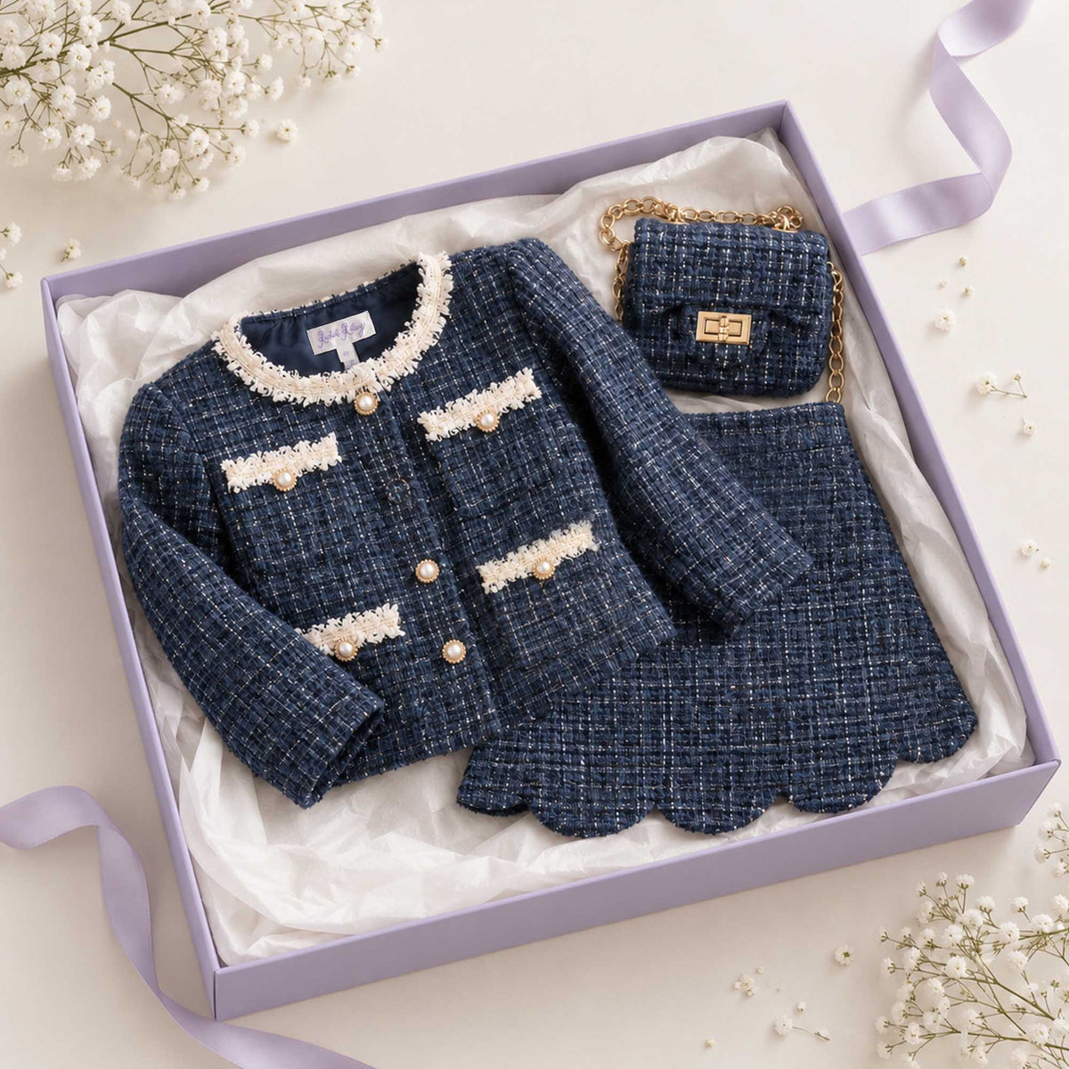 Navy Tweed Gift Set