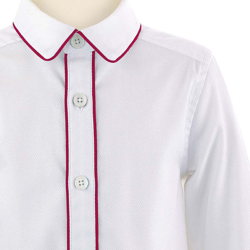 Burgundy Pique Piped Shirt