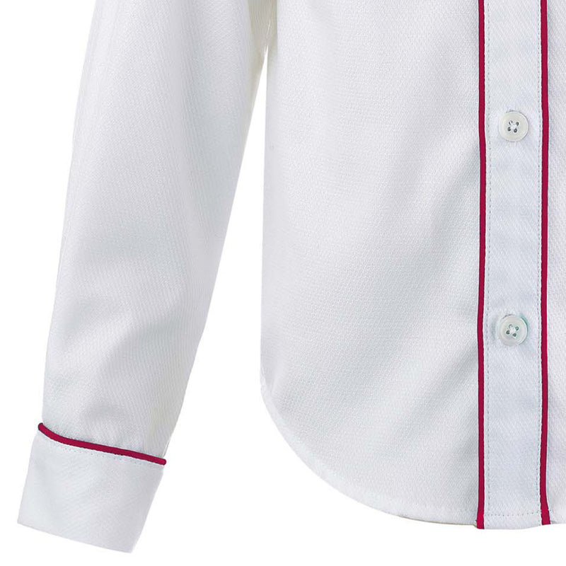 Burgundy Pique Piped Shirt