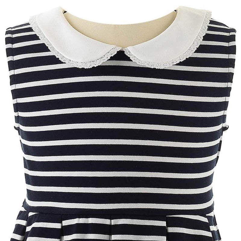 Navy Breton Striped Jersey Dress