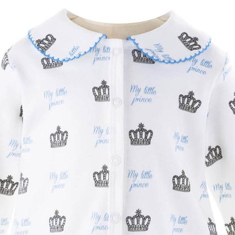 Prince Crown Print Babygro