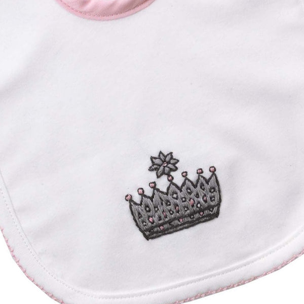 Princess Crown Embroidered Bib