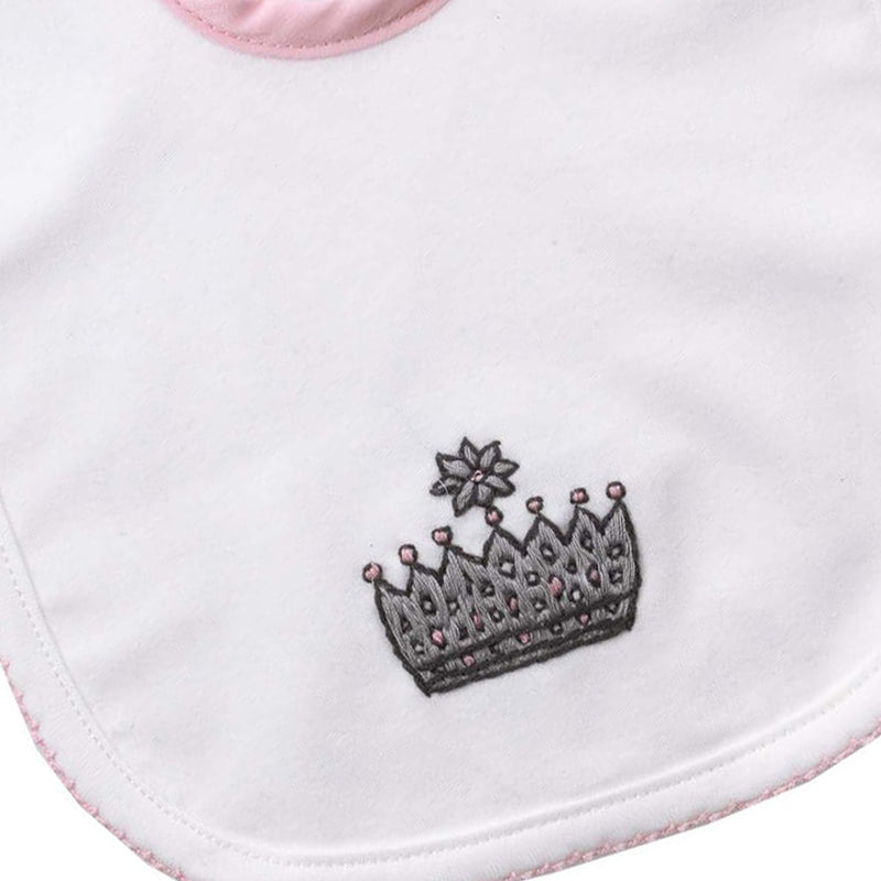 Princess Crown Embroidered Bib