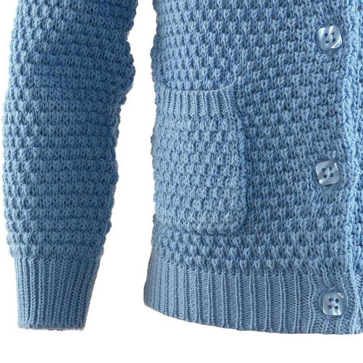 Blue Moss Stitch Cardigan