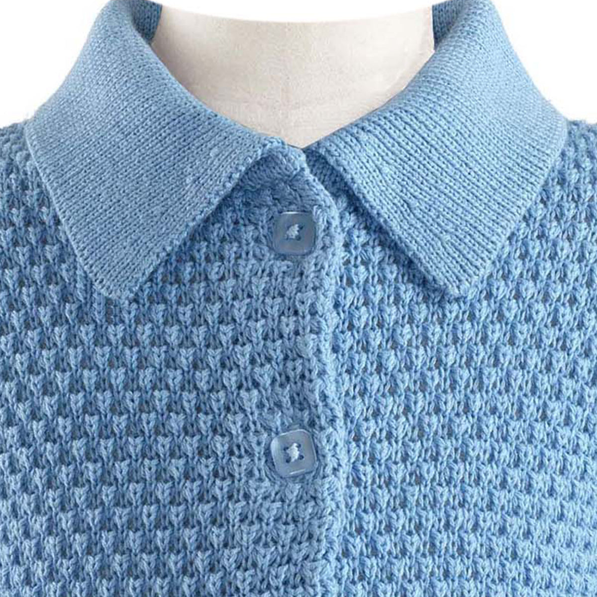 Blue Moss Stitch Cardigan