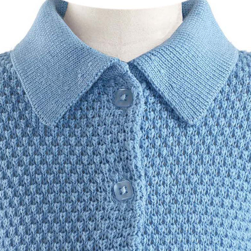 Blue Moss Stitch Cardigan