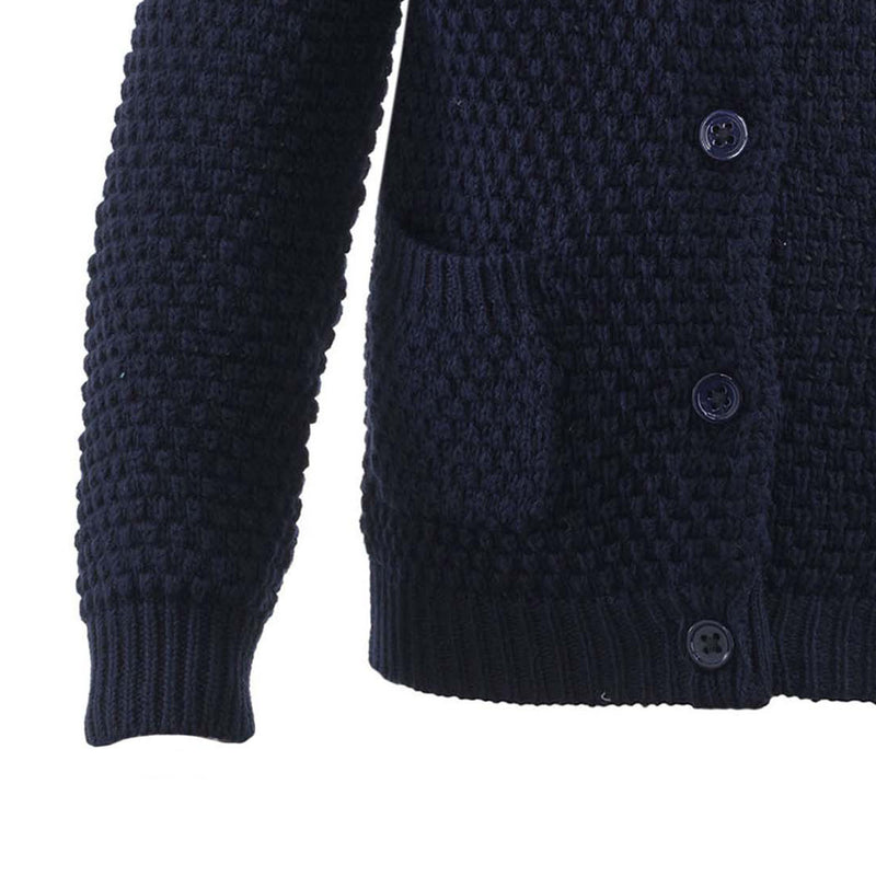 Navy Moss Stitch Cardigan