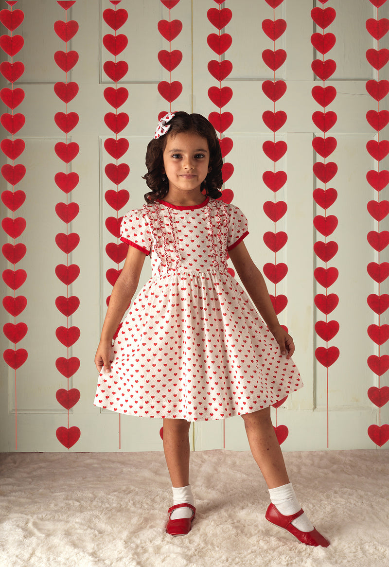 Heart Scalloped Frill Dress