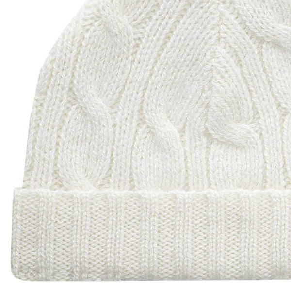 Ivory Cashmere Cable Hat