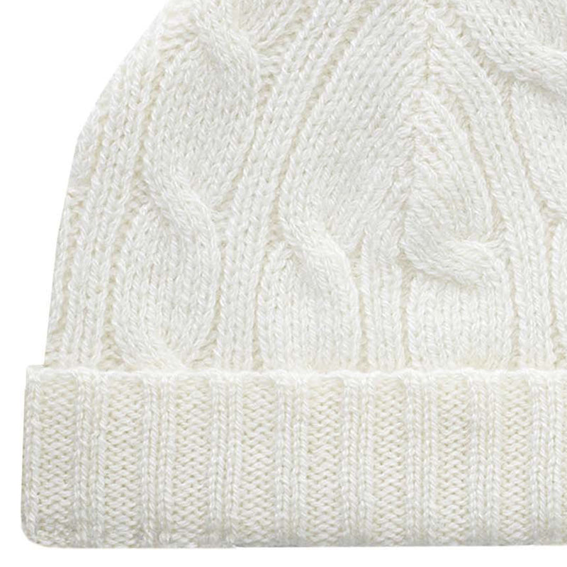 Ivory Cashmere Cable Hat