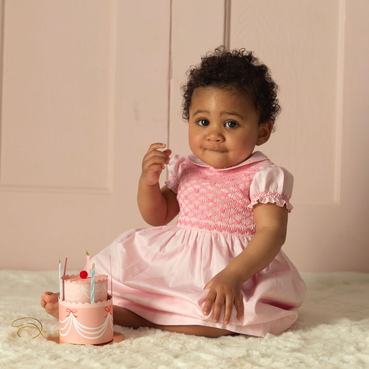 Pink Bow Smocked Dress & Bloomer