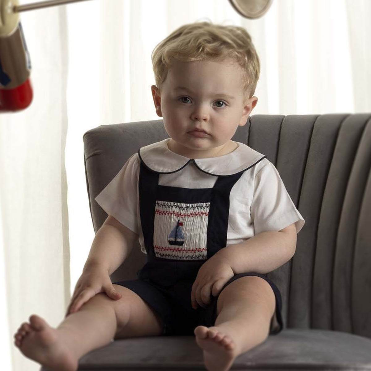 Sailboat Smocked Dungarees