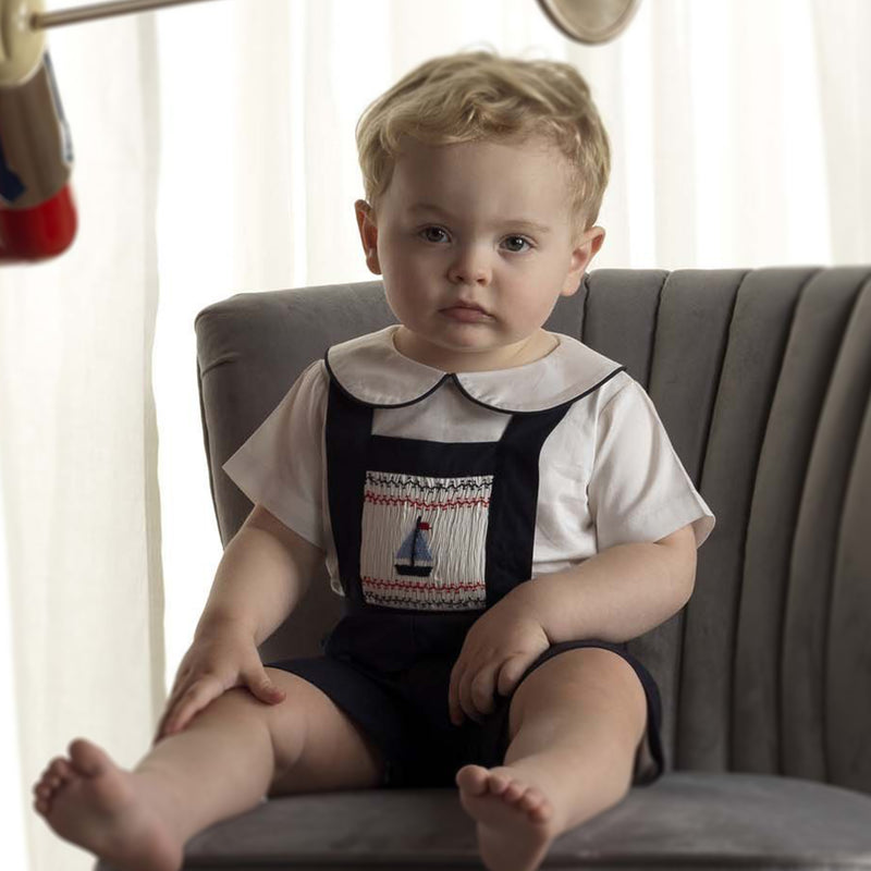 Sailboat Smocked Dungarees