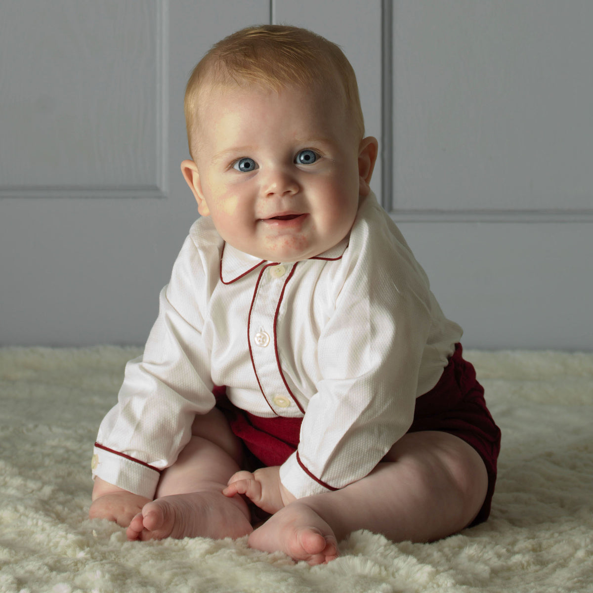 Burgundy Cord Short & Shirt Set