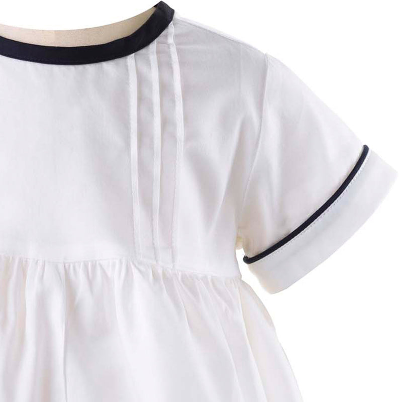 Navy Pin Tuck Babysuit