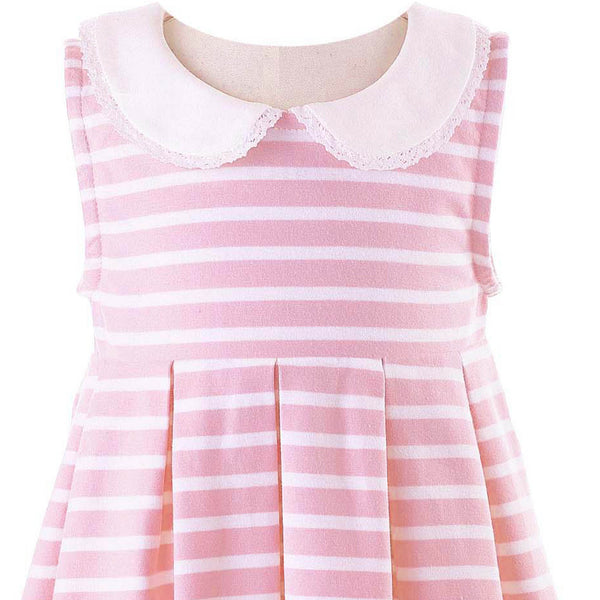 Pink Breton Striped Jersey Dress