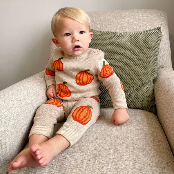 Pumpkin Knit Sweater & Leggings Set