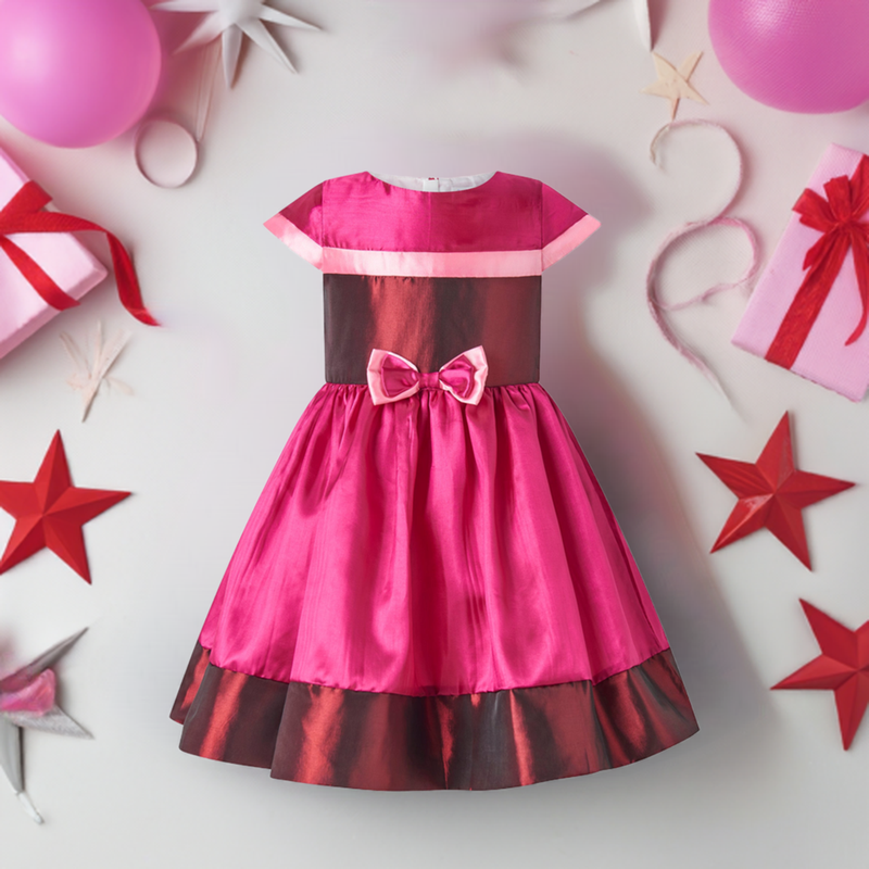 Pink Stripe Taffeta Party Dress